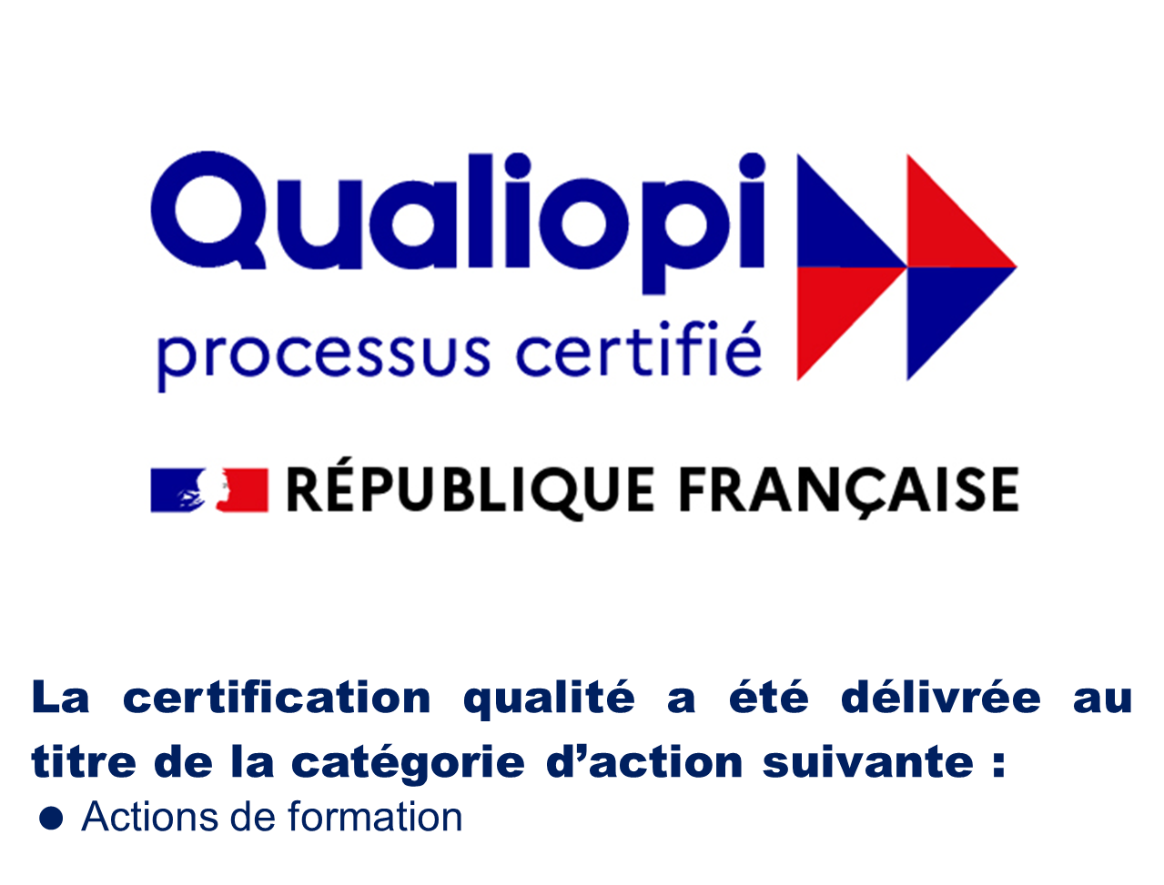 Logo certification QUALIOPI actions de formation
